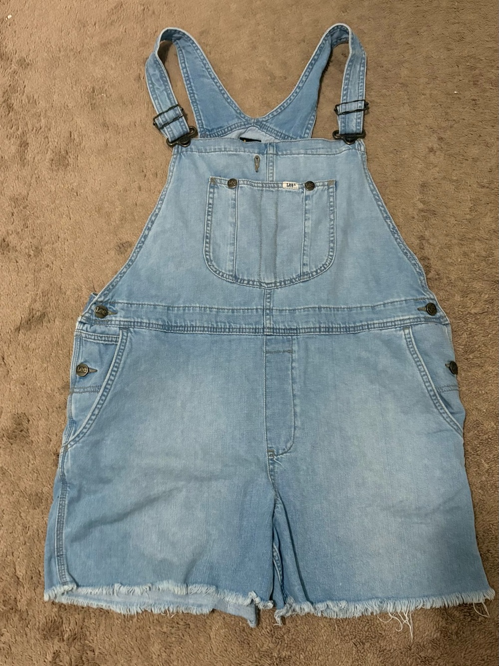 Lee Light Blue Denim Short Overalls